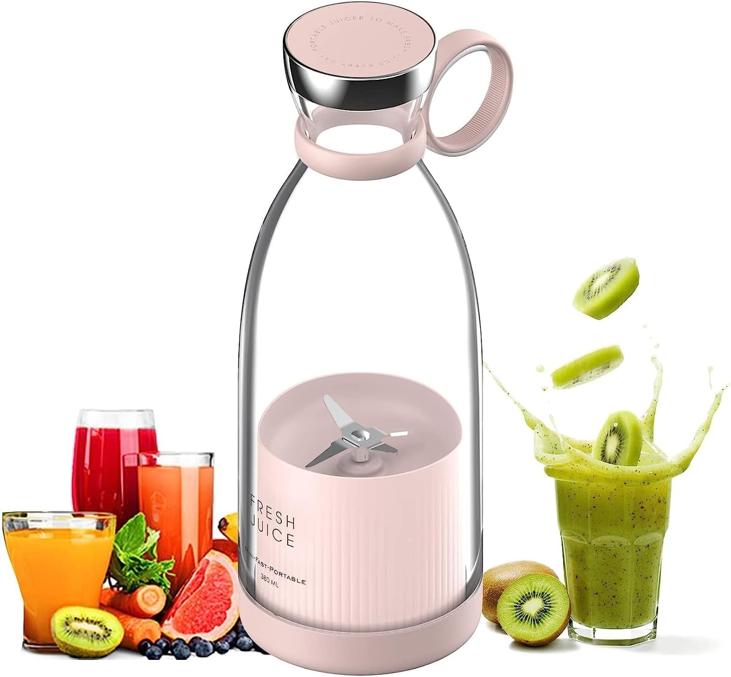 Mini licuadora de vaso portatil rosa