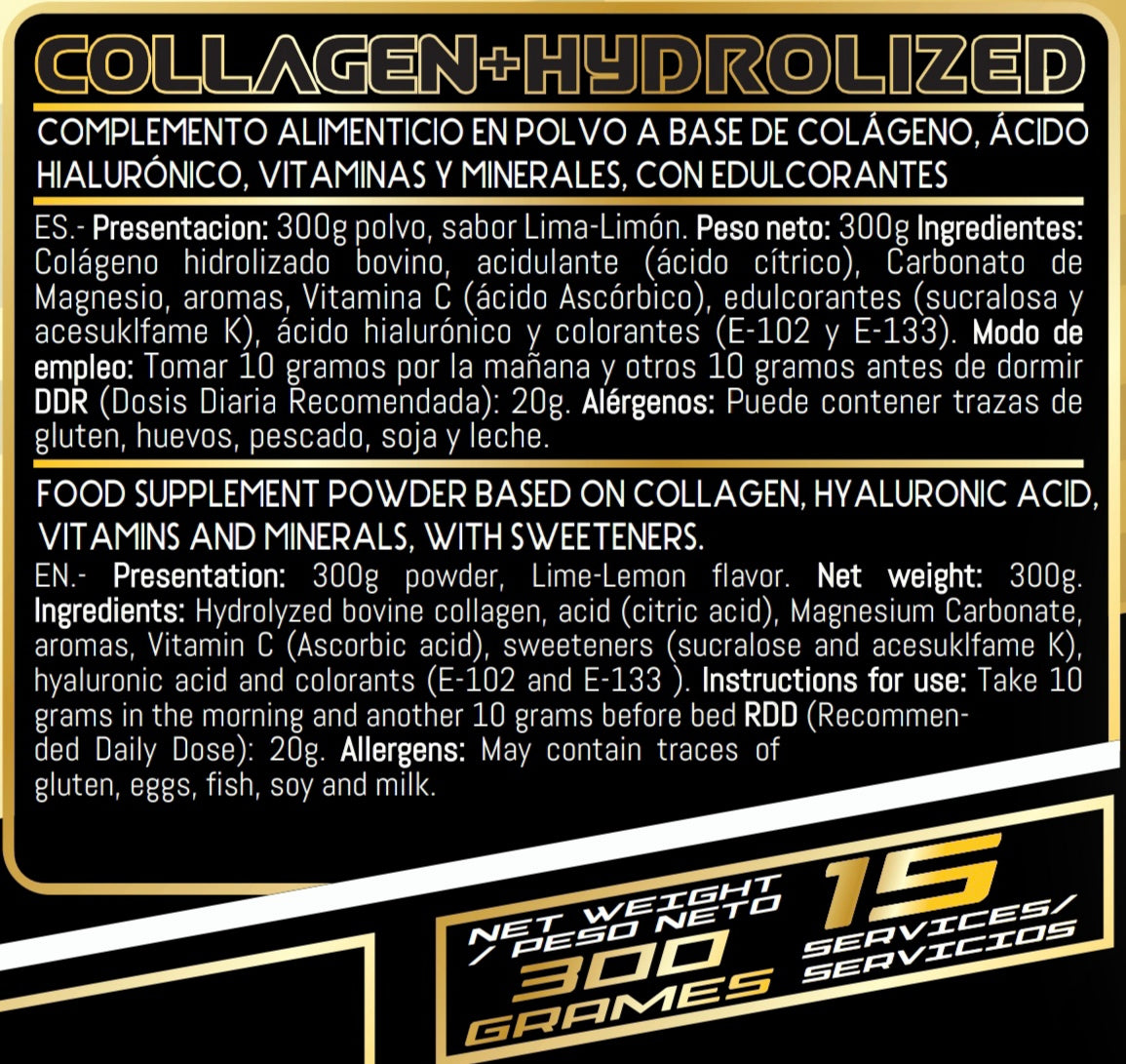 COLÁGENO HIDROLIZADO+ÁCIDO HIALURÓNICO+MAGNESIO+VITAMINA C